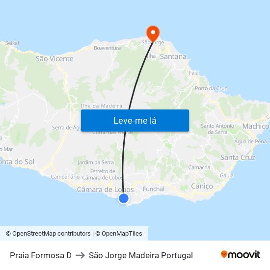 Praia Formosa  D to São Jorge Madeira Portugal map
