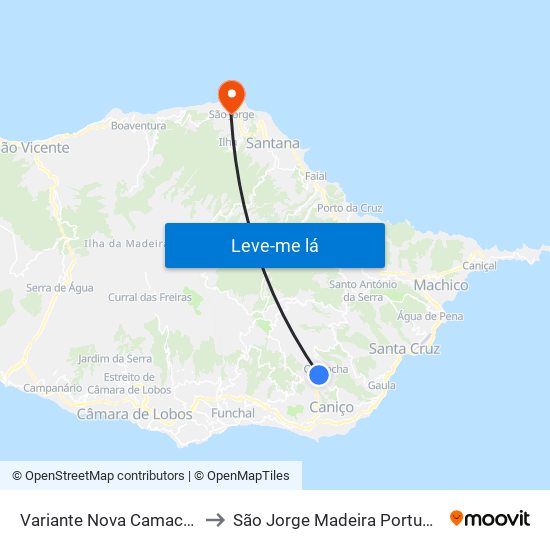 Variante Nova Camacha to São Jorge Madeira Portugal map