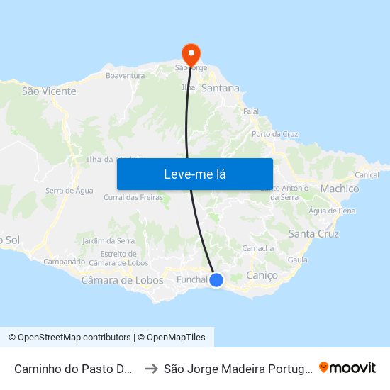 Caminho do Pasto  D3A to São Jorge Madeira Portugal map