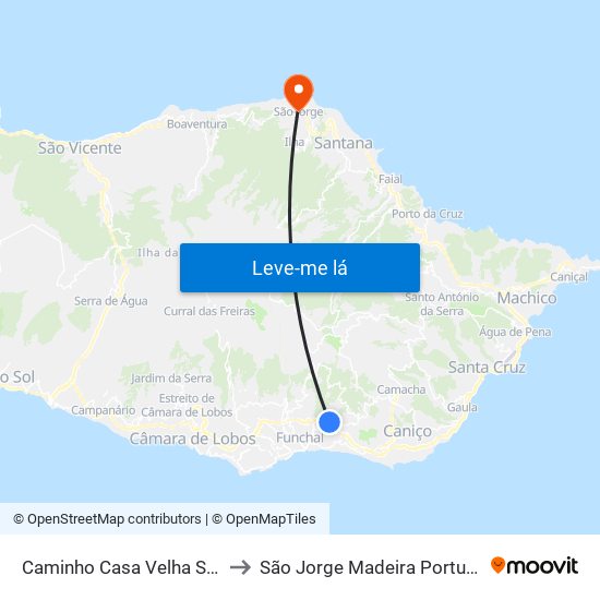 Caminho Casa Velha  S2A to São Jorge Madeira Portugal map