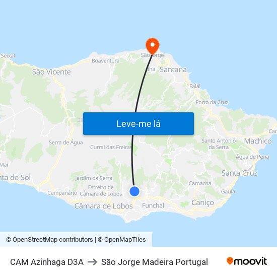 CAM Azinhaga  D3A to São Jorge Madeira Portugal map