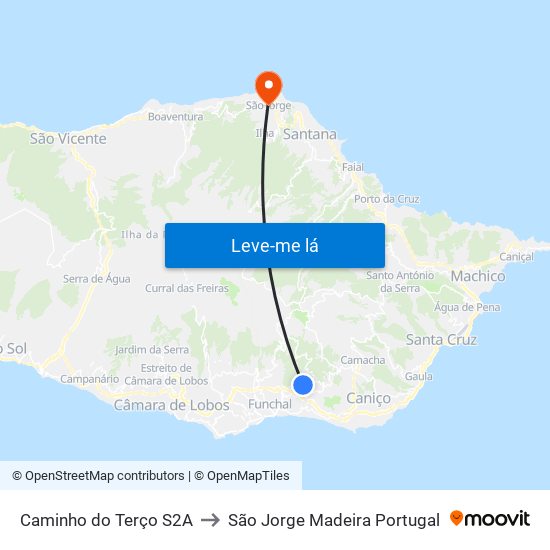 Caminho do Terço  S2A to São Jorge Madeira Portugal map