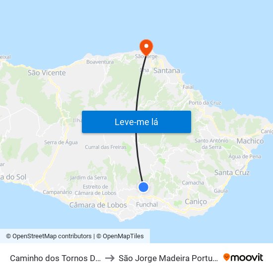 Caminho dos Tornos  D4A to São Jorge Madeira Portugal map