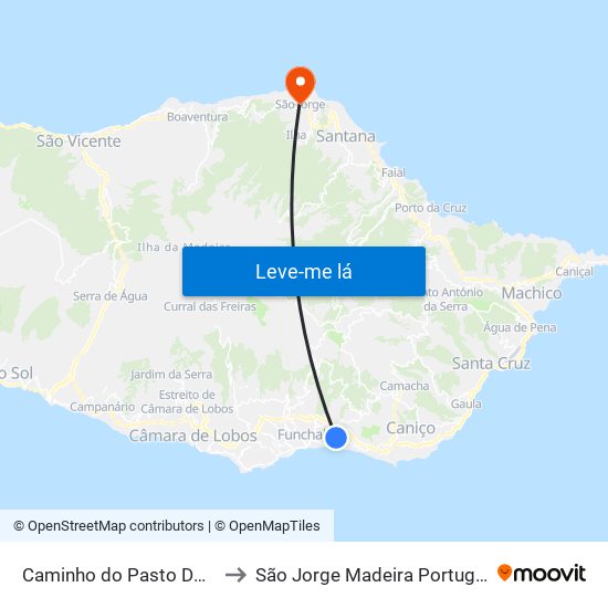 Caminho do Pasto  D4A to São Jorge Madeira Portugal map