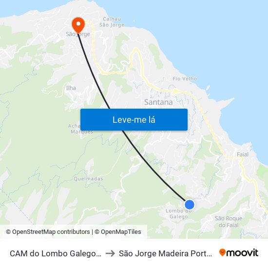 CAM do Lombo Galego  1A to São Jorge Madeira Portugal map