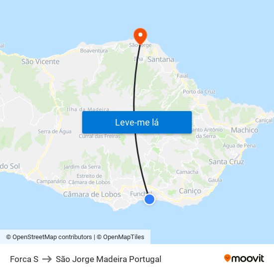 Forca  S to São Jorge Madeira Portugal map
