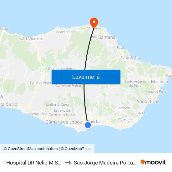 Hospital DR Nélio M  S1A to São Jorge Madeira Portugal map