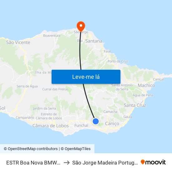 ESTR Boa Nova  BMW  D to São Jorge Madeira Portugal map