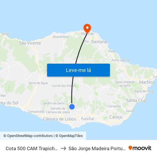 Cota 500  CAM Trapiche  D to São Jorge Madeira Portugal map