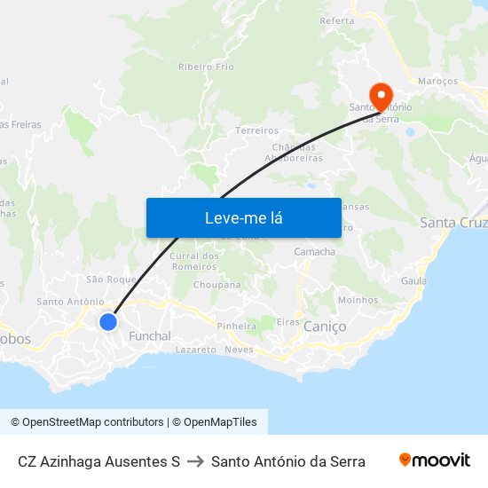 CZ Azinhaga Ausentes  S to Santo António da Serra map