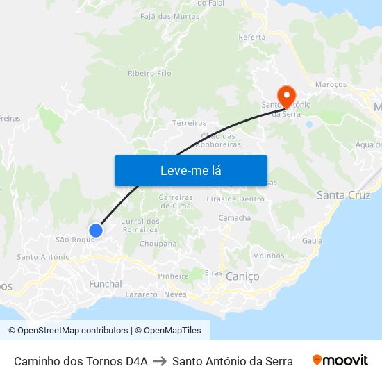 Caminho dos Tornos  D4A to Santo António da Serra map