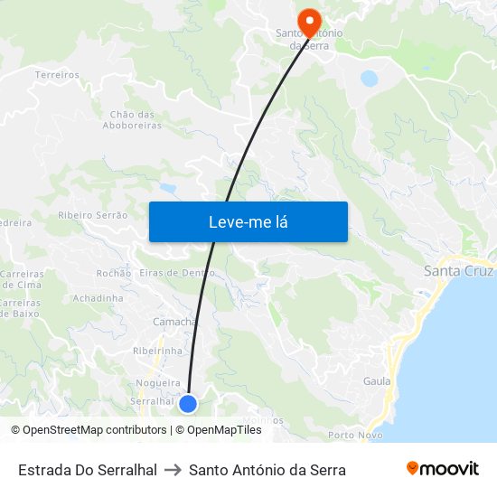 Estrada Do Serralhal to Santo António da Serra map