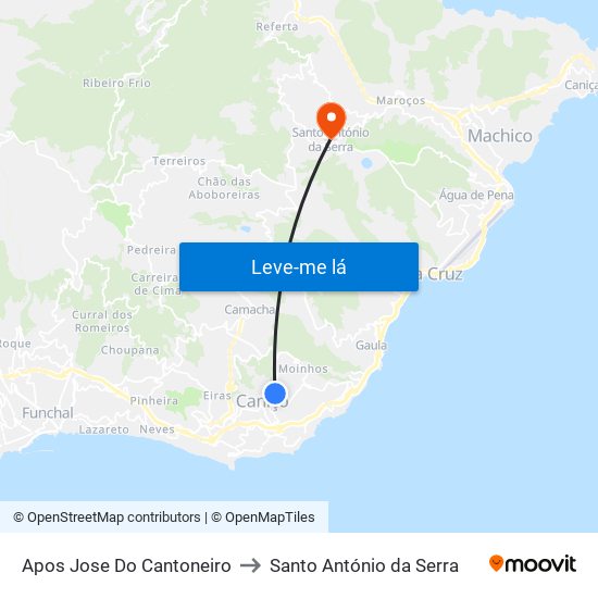 Apos Jose Do Cantoneiro to Santo António da Serra map