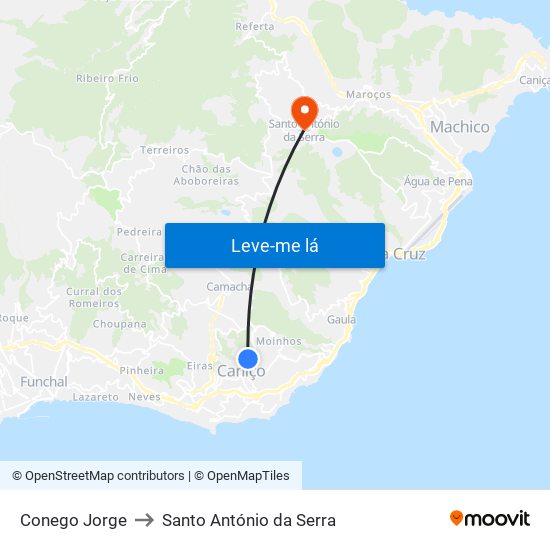 Conego Jorge to Santo António da Serra map