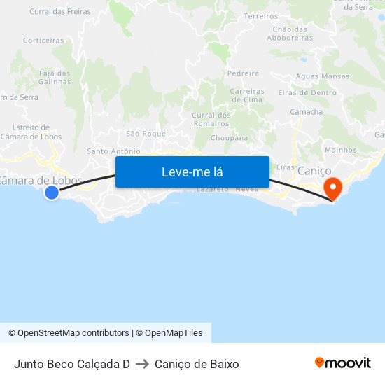 Junto Beco Calçada  D to Caniço de Baixo map