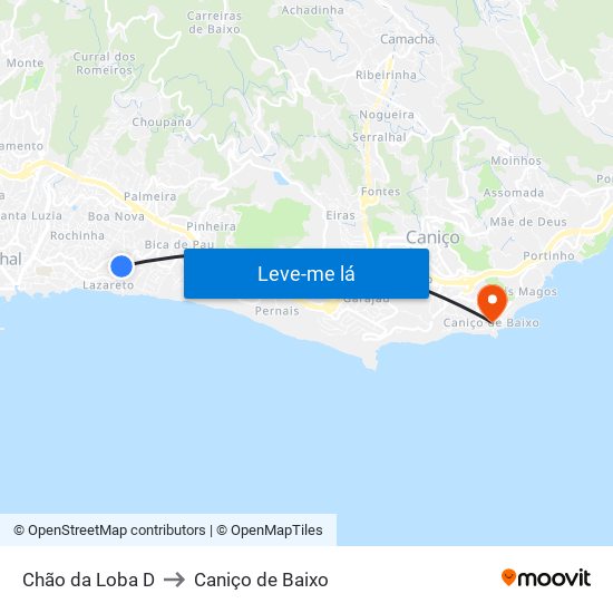 Chão da Loba  D to Caniço de Baixo map
