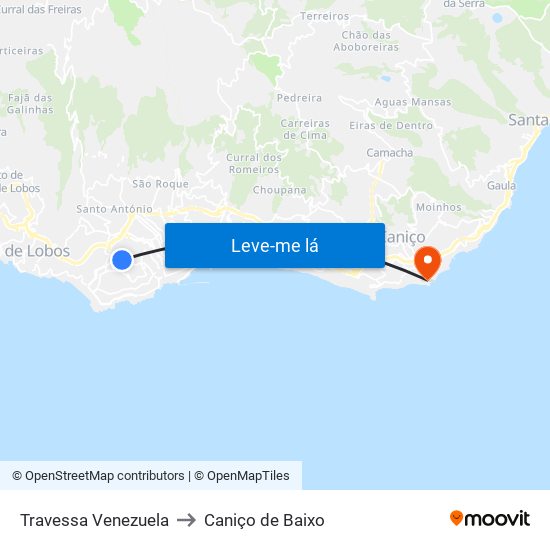 Travessa Venezuela to Caniço de Baixo map