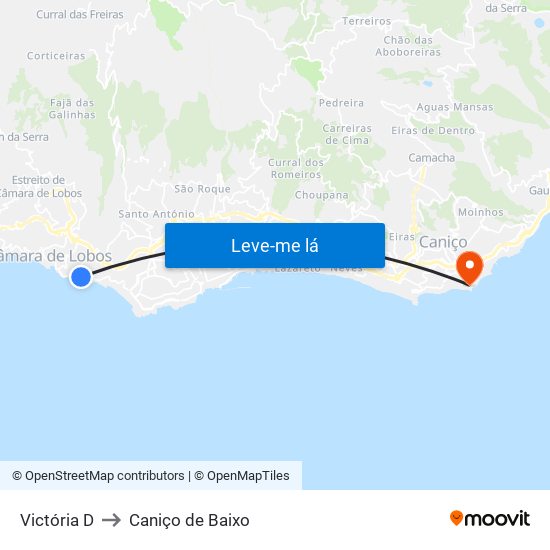 Victória  D to Caniço de Baixo map