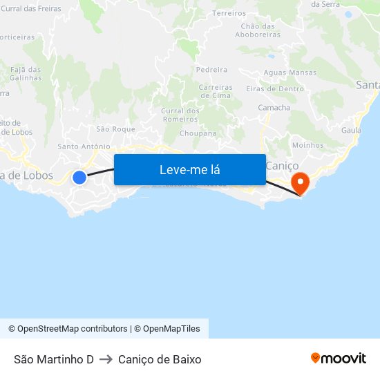 São Martinho  D to Caniço de Baixo map