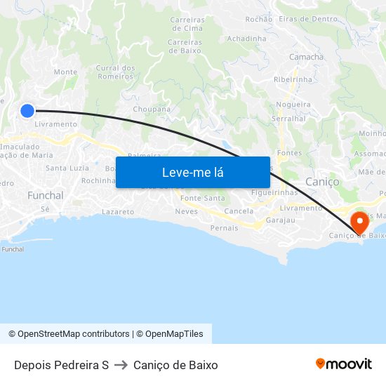 Depois Pedreira  S to Caniço de Baixo map