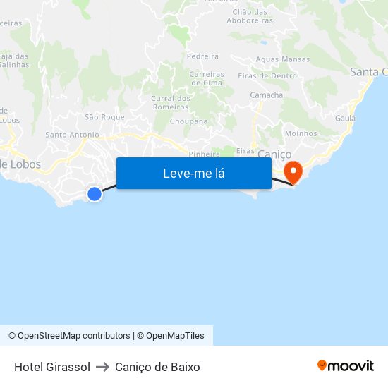 Hotel Girassol to Caniço de Baixo map