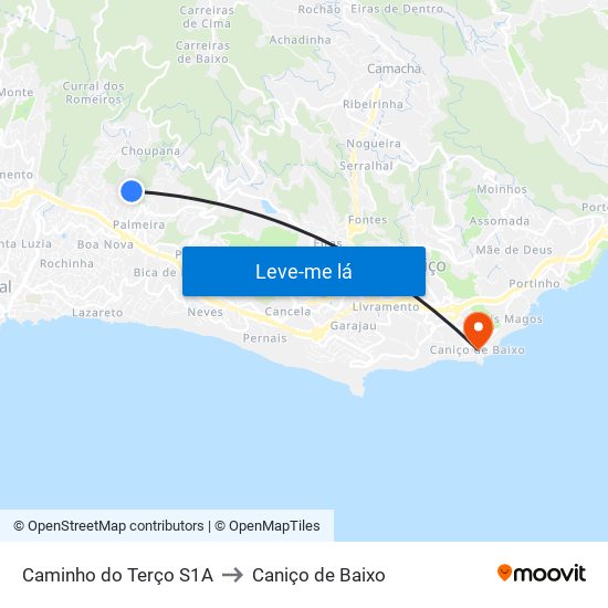 Caminho do Terço  S1A to Caniço de Baixo map