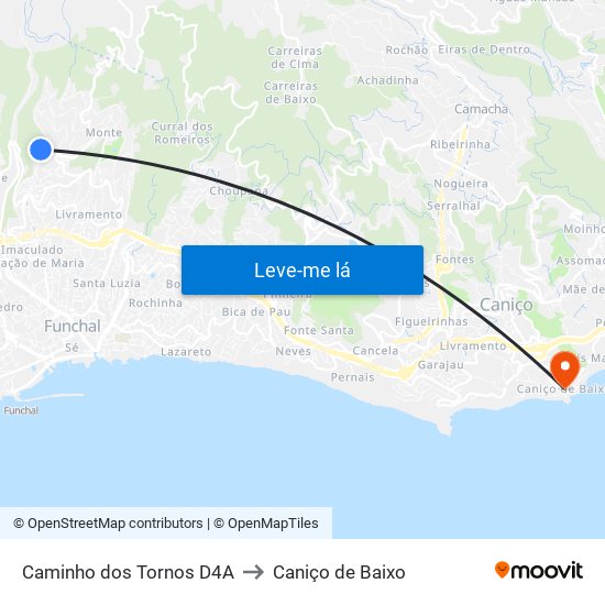 Caminho dos Tornos  D4A to Caniço de Baixo map