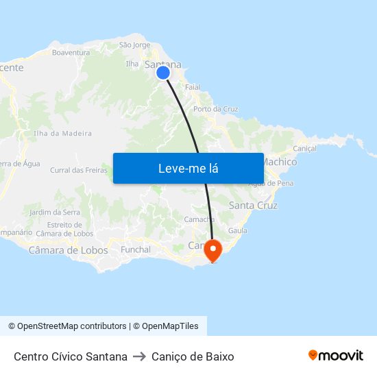 Centro Cívico Santana to Caniço de Baixo map