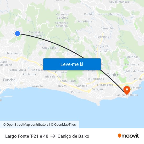 Largo Fonte  T-21 e 48 to Caniço de Baixo map