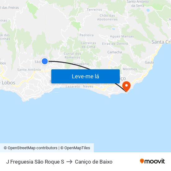 J Freguesia São Roque  S to Caniço de Baixo map