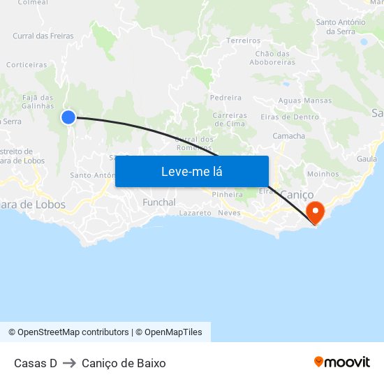 Casas  D to Caniço de Baixo map
