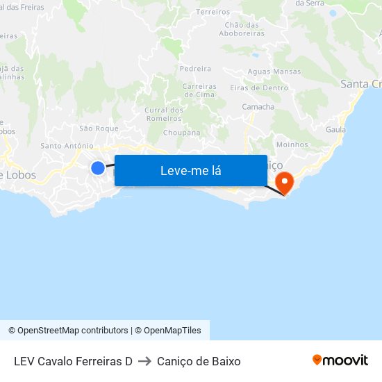 LEV Cavalo  Ferreiras  D to Caniço de Baixo map