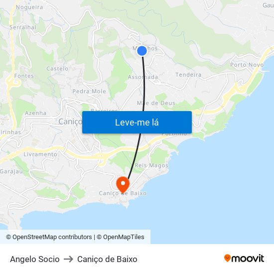 Angelo Socio to Caniço de Baixo map