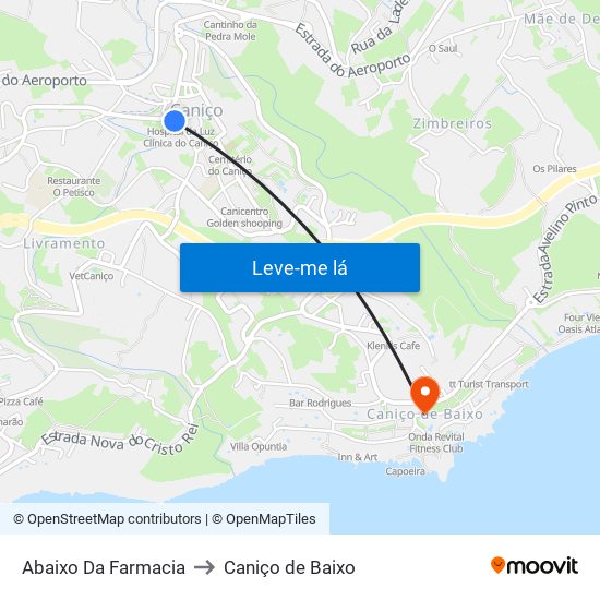 Abaixo Da Farmacia to Caniço de Baixo map