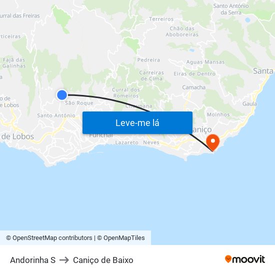 Andorinha  S to Caniço de Baixo map