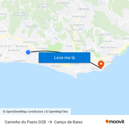 Caminho do Pasto  D2B to Caniço de Baixo map