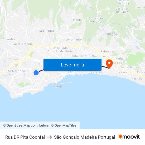 Rua DR Pita  Coohfal to São Gonçalo Madeira Portugal map