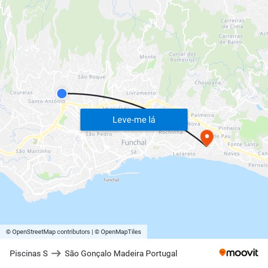 Piscinas  S to São Gonçalo Madeira Portugal map