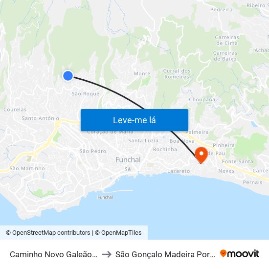 Caminho Novo Galeão  D1A to São Gonçalo Madeira Portugal map