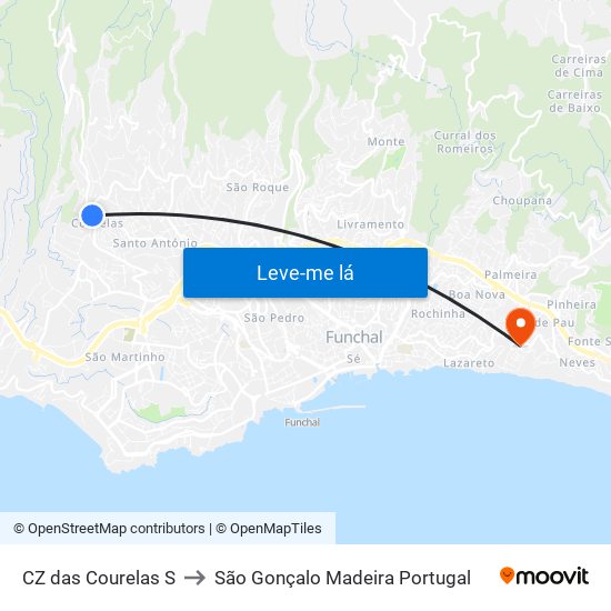 CZ das Courelas  S to São Gonçalo Madeira Portugal map