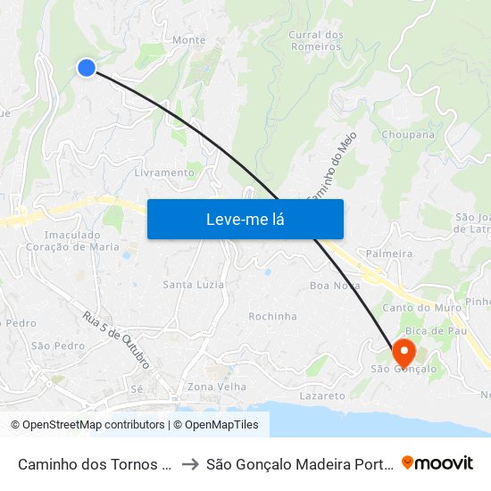 Caminho dos Tornos  D4A to São Gonçalo Madeira Portugal map