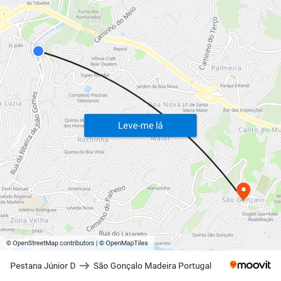 Pestana Júnior  D to São Gonçalo Madeira Portugal map