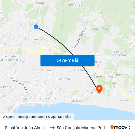 Sanatório João Almada  D to São Gonçalo Madeira Portugal map