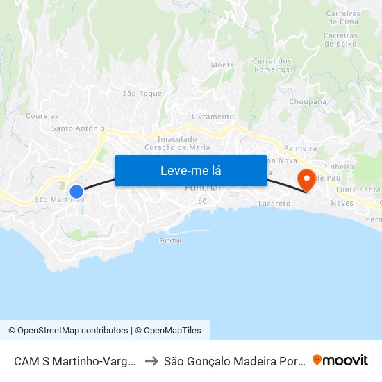 CAM S Martinho-Vargem  D to São Gonçalo Madeira Portugal map