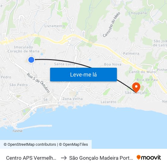 Centro  APS Vermelhos  S to São Gonçalo Madeira Portugal map