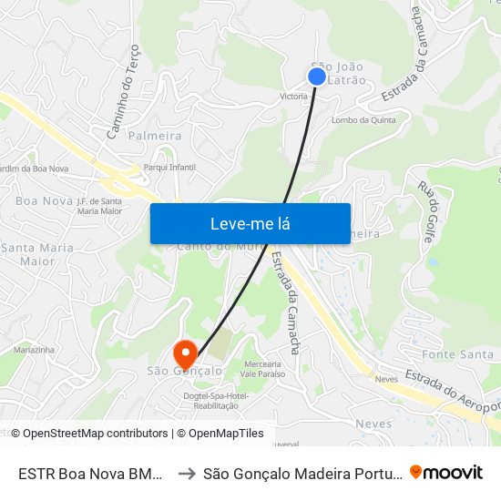 ESTR Boa Nova  BMW  D to São Gonçalo Madeira Portugal map