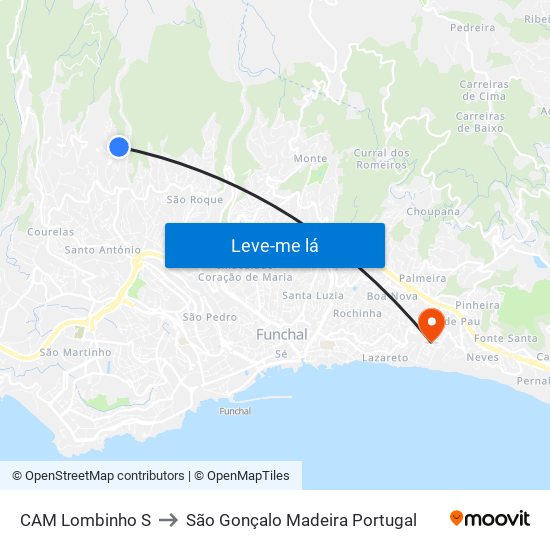 CAM Lombinho  S to São Gonçalo Madeira Portugal map