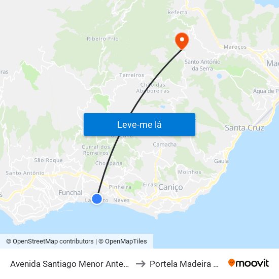 Avenida Santiago Menor Antes Da Escola to Portela Madeira Portugal map