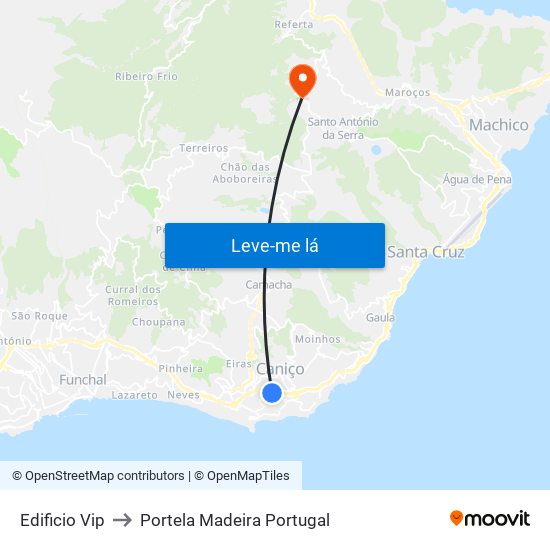 Edificio Vip to Portela Madeira Portugal map