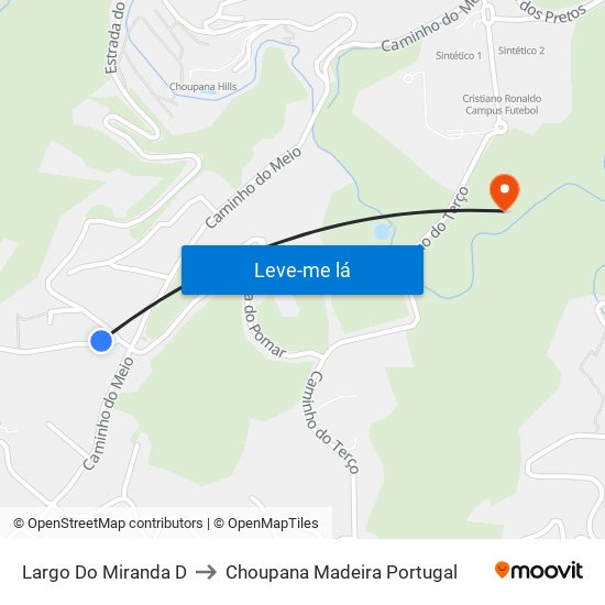 Largo do Miranda  D to Choupana Madeira Portugal map